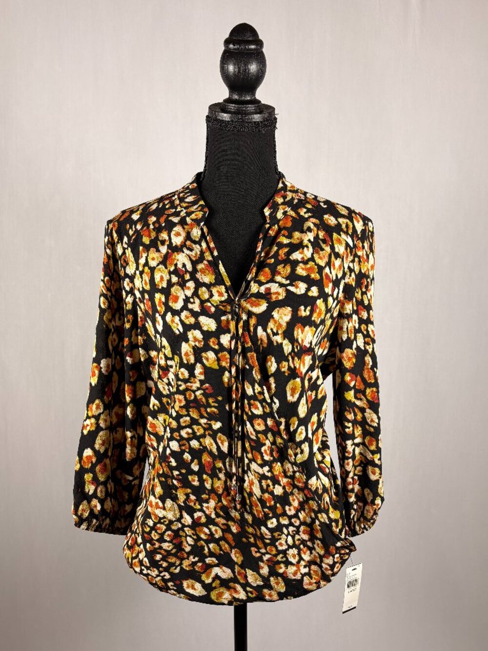 ALYX | LS V-neck Leopard Print Blouse | L | NWT